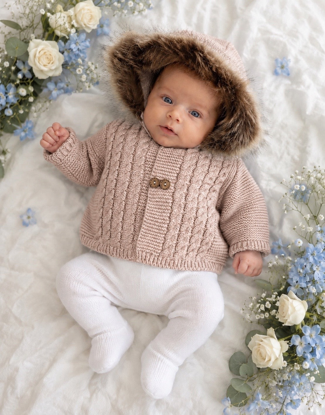 CAPPOTTINO NEONATO/A MELANIE CON PELLICCIOTTO