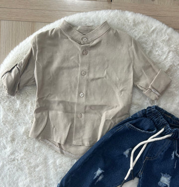 CAMICIA NEONATO IN LINO