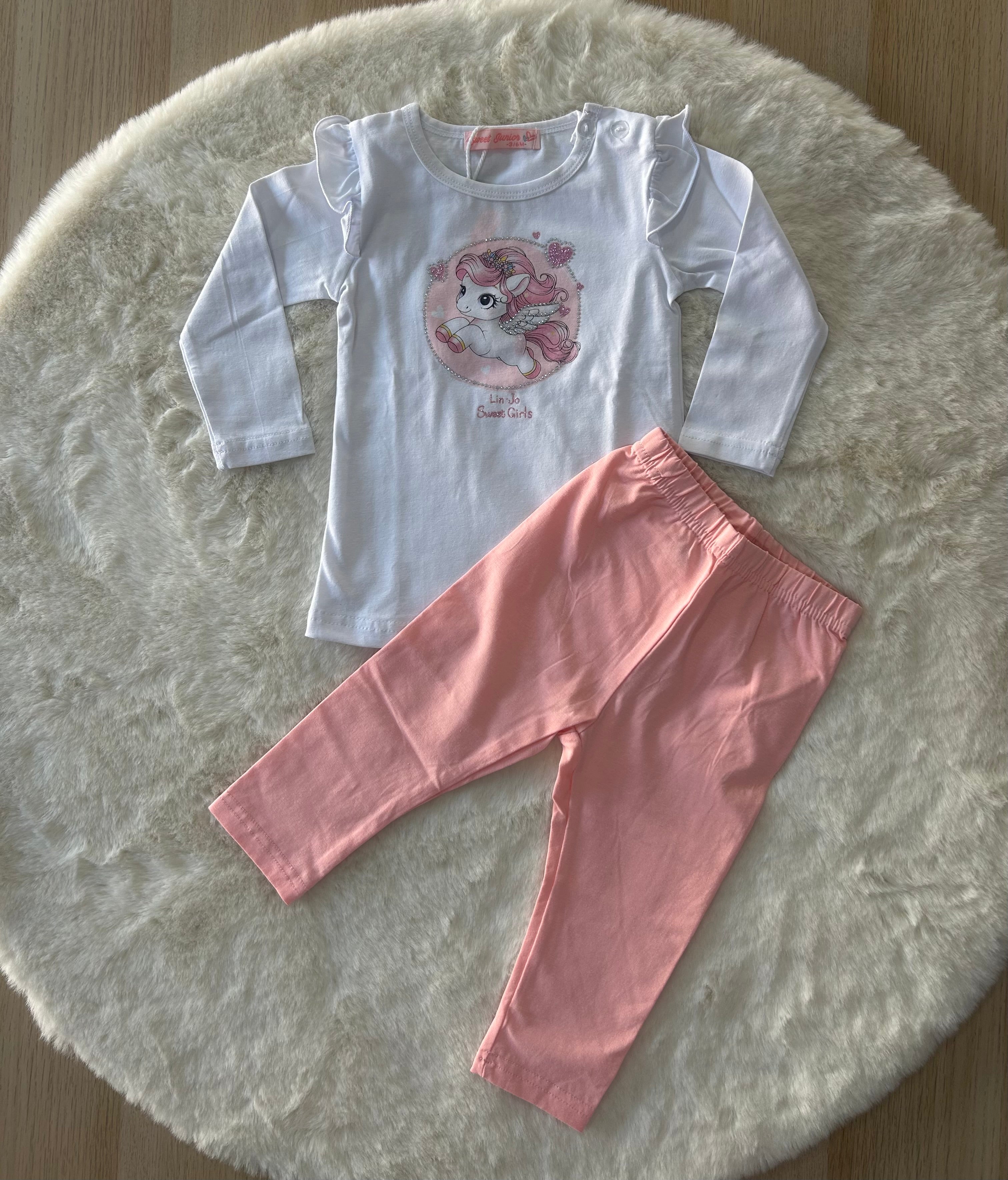 COMPLETO NEONATA PRIMAVERILE CON UNICORNO