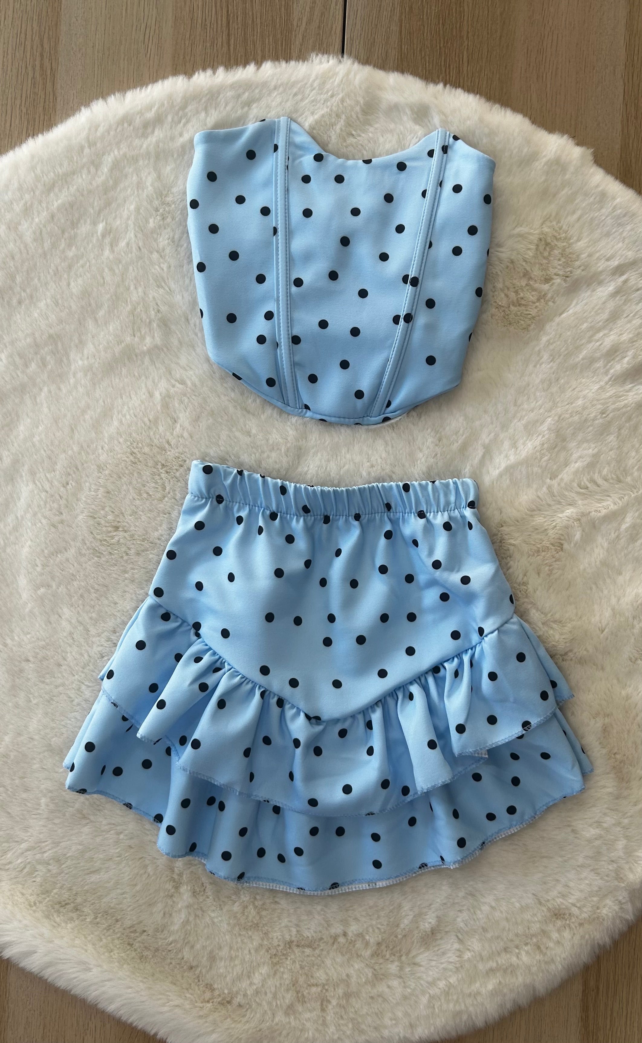 COMPLETO 2 PEZZI  BAMBINA A POIS