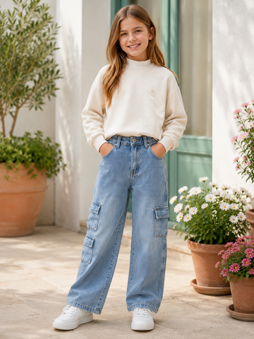 JEANS CARGO BAMBINA