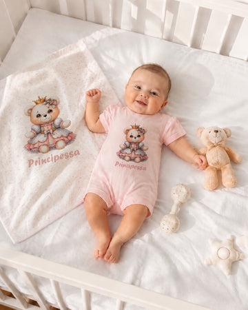 SET NEONATA COPERTINA + PAGLIACCETTO 100% COTONE