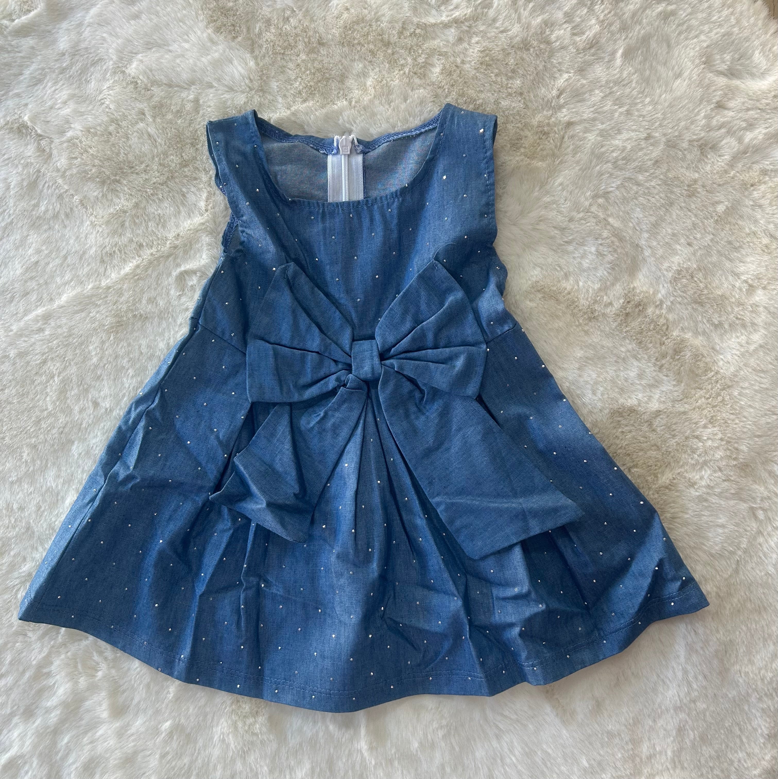 VESTITINO NEONATA JEANS CON STRASS
