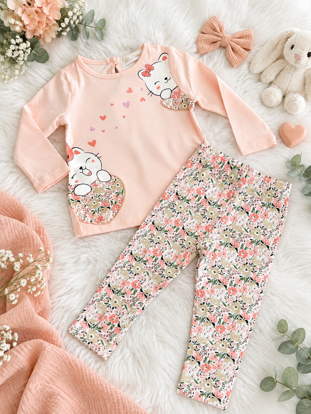 COMPLETO FLOUERS CON LEGGINS IN COTONE