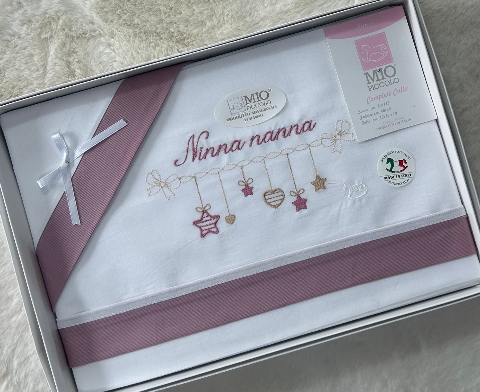 LENZUOLO NEONATO PER CULLA MIO PICCOLO 100% COTONE