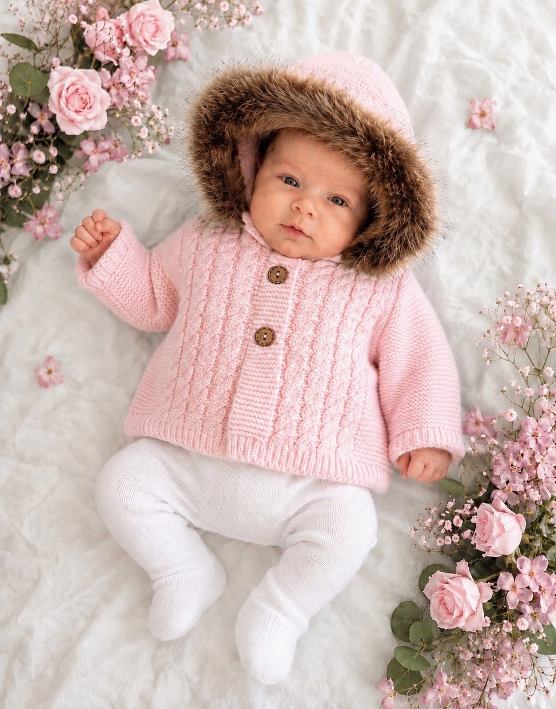CAPPOTTINO NEONATA MELANIE CON PELLICCIOTTO