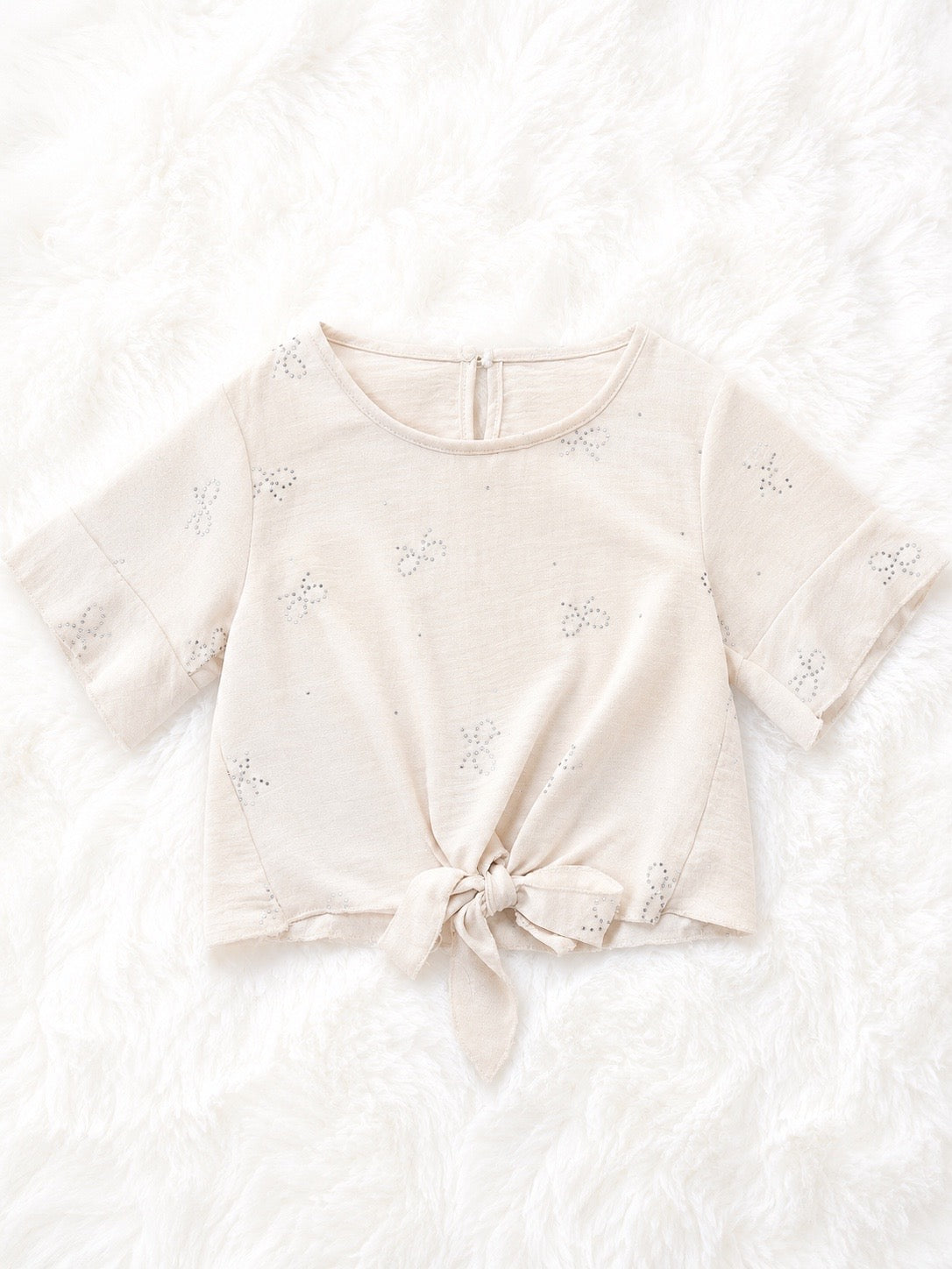 MAGLIA BAMBINA CON NODINO AVANTI E STRASS
