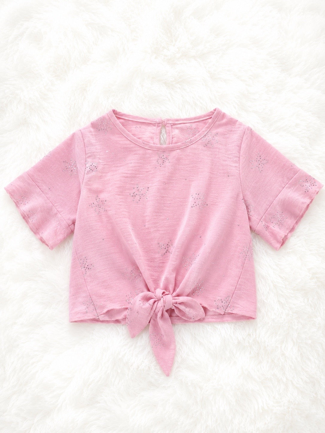 MAGLIA BAMBINA CON NODINO AVANTI E STRASS