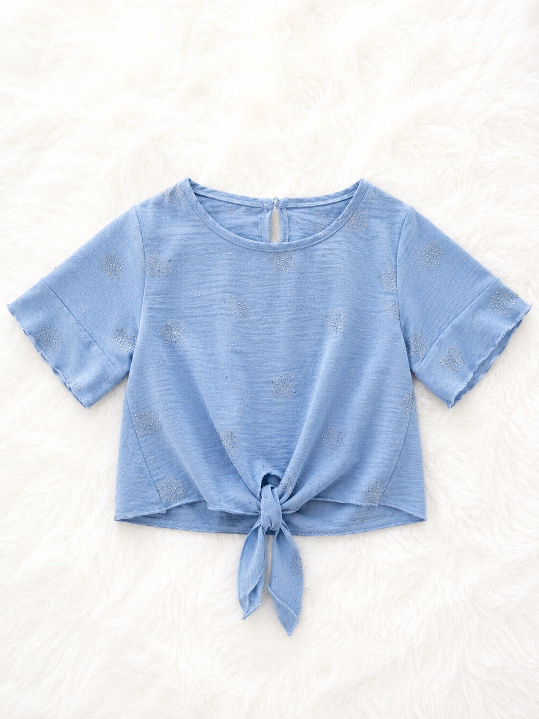 MAGLIA BAMBINA CON NODINO AVANTI E STRASS