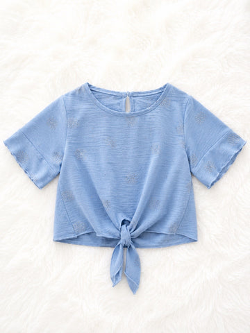 MAGLIA BAMBINA CON NODINO AVANTI E STRASS
