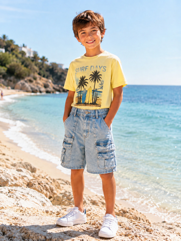 BERMUDA JEANS CARGO BAMBINO