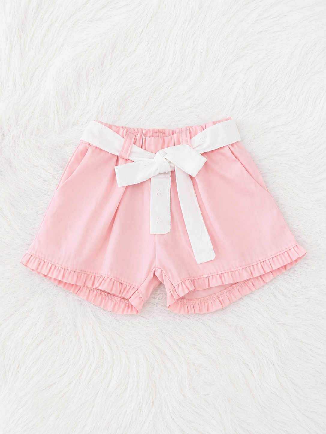 PANTALONCINO CON CINTA IN PIZZO SAN GALLO