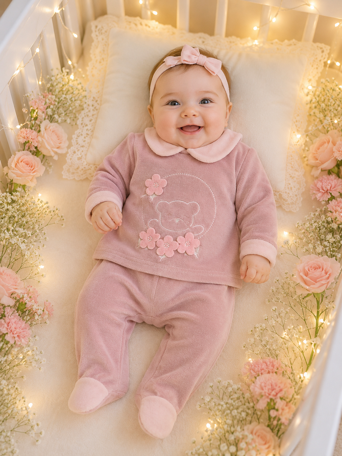 TUTINA CON FIORI CINIGLIA NEONATA