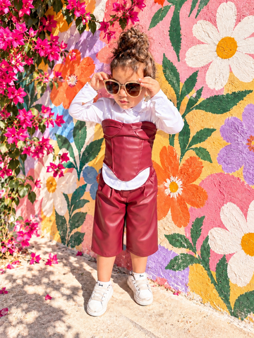 COMPLETO IN PELLE PANTALONE + CORPETTO