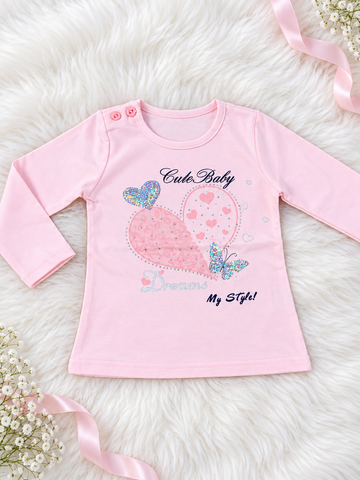 MAGLIA CALDO COTONE CUORE E PAILLETTES