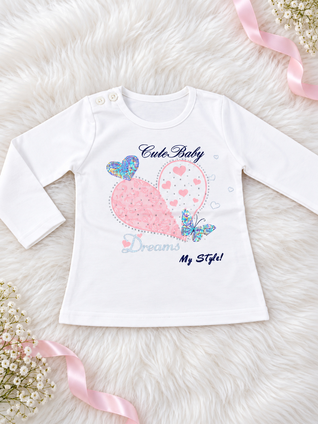 MAGLIA CALDO COTONE CUORE E PAILLETTES