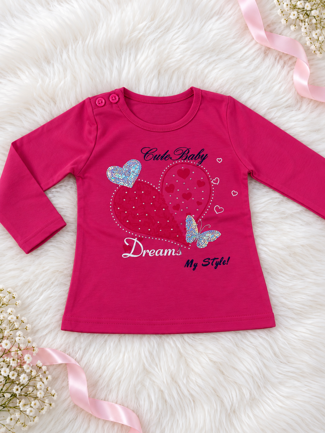 MAGLIA CALDO COTONE CUORE E PAILLETTES