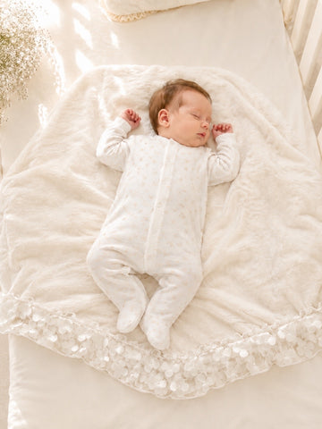 COPERTINA NEONATA IN CINIGLIA CON TULLE