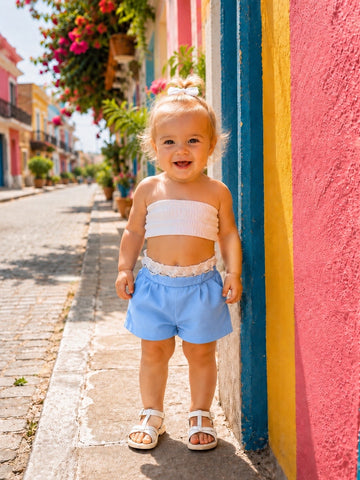PANTALONCINO  CON PIZZO NEONATA