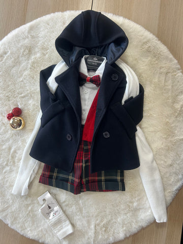 CAPPOTTINO NEONATO DOPPIO PETTO BLU
