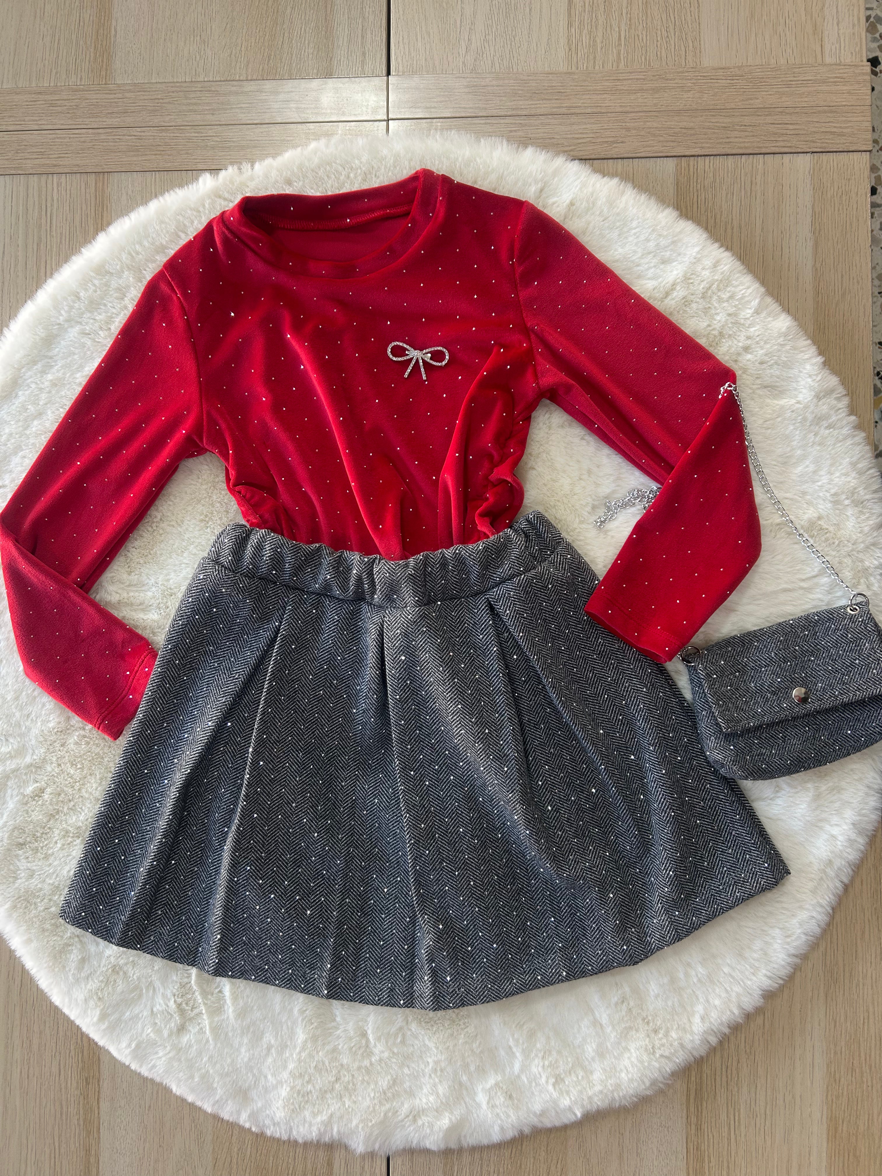 COMPLETO BAMBINA STRASS CON BORSETTA