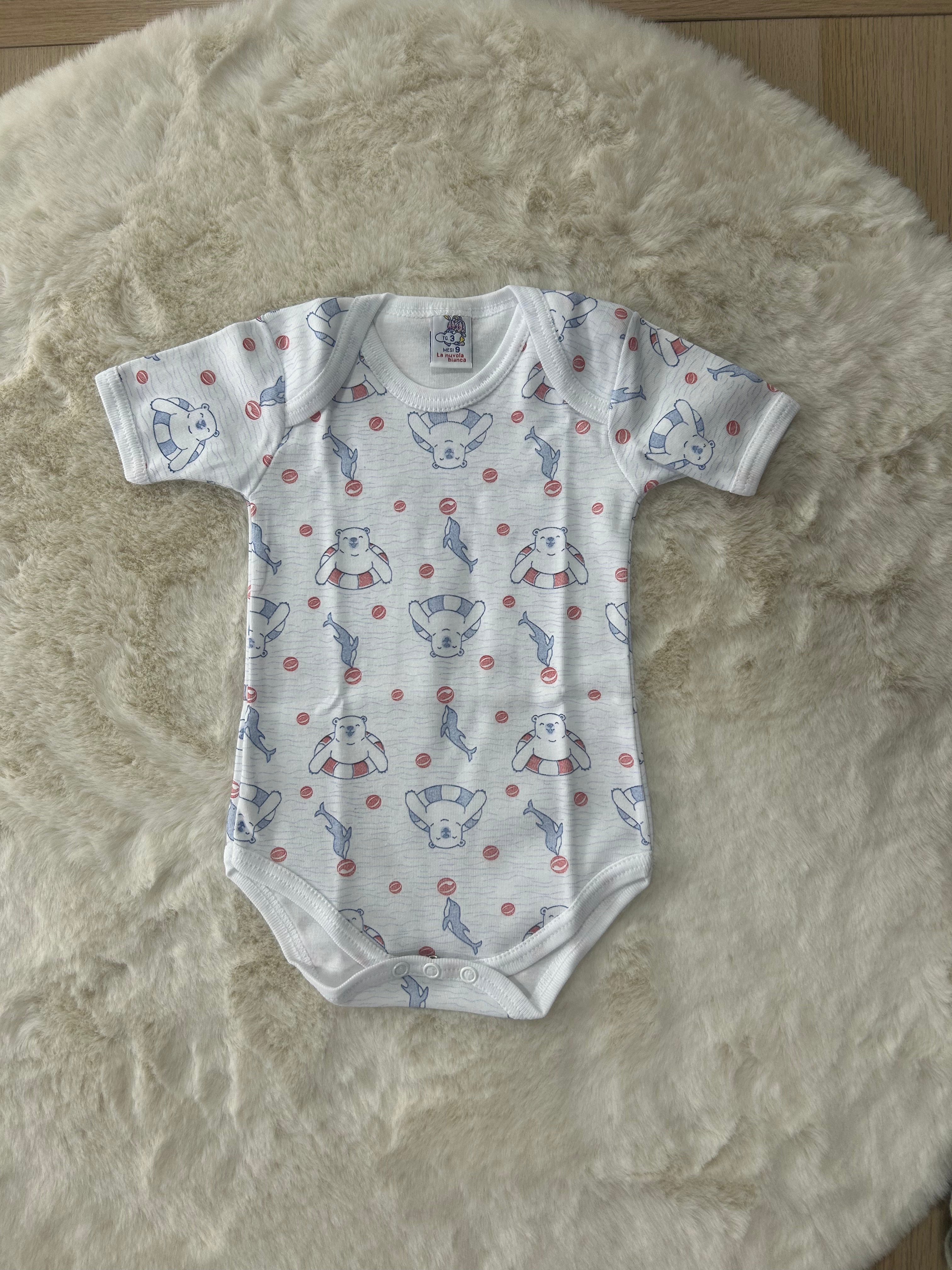 BODY NEONATO NUVOLA BIANCA STAMPATO
