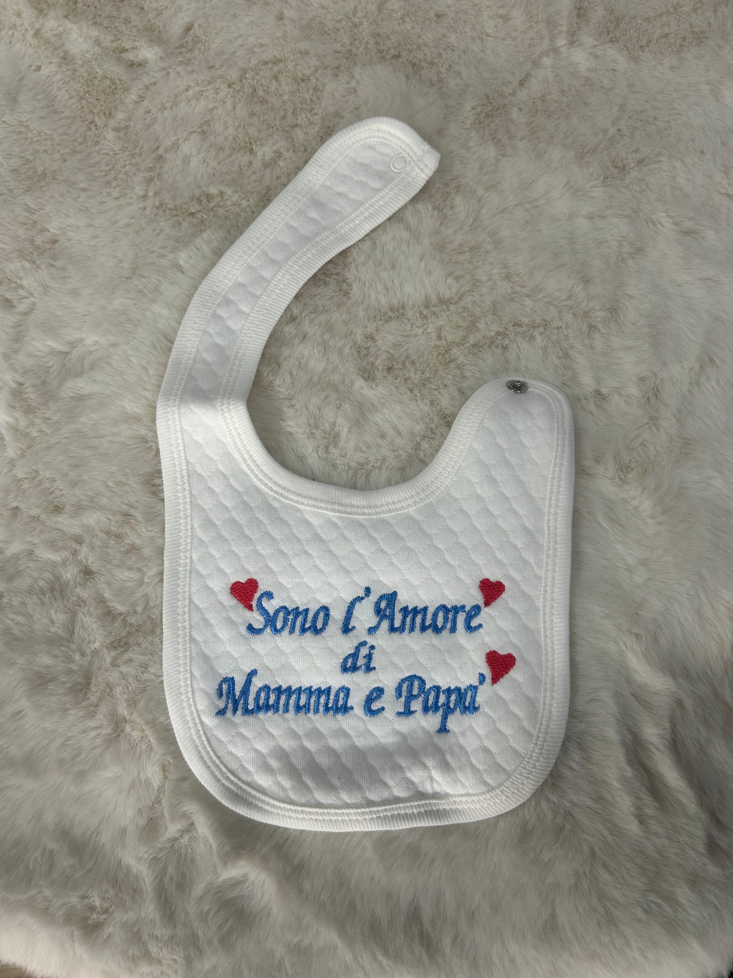 BAVETTA NEONATO MAMMA E PAPA'