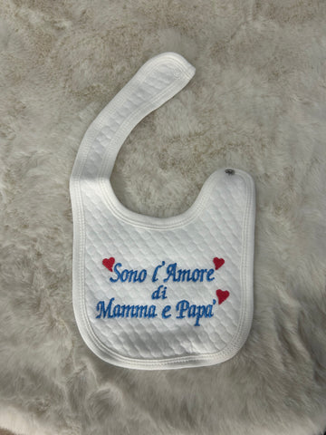 BAVETTA NEONATO MAMMA E PAPA'