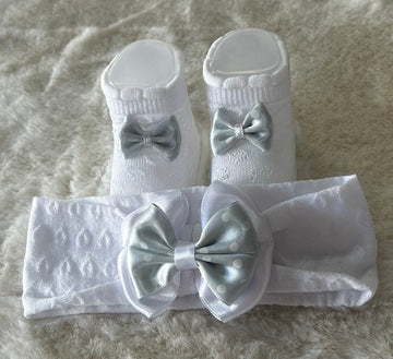 SET NEONATA 100% COTONE SCARPINE+FASCETTA NAZARENO GABRIELLI