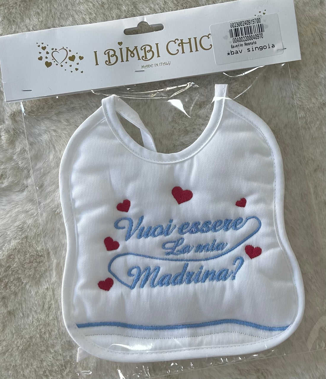 BAVETTA NEONATA ARTIGIANALE MADE IN ITALY