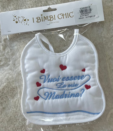 BAVETTA NEONATO ARTIGIANALE MADE IN ITALY