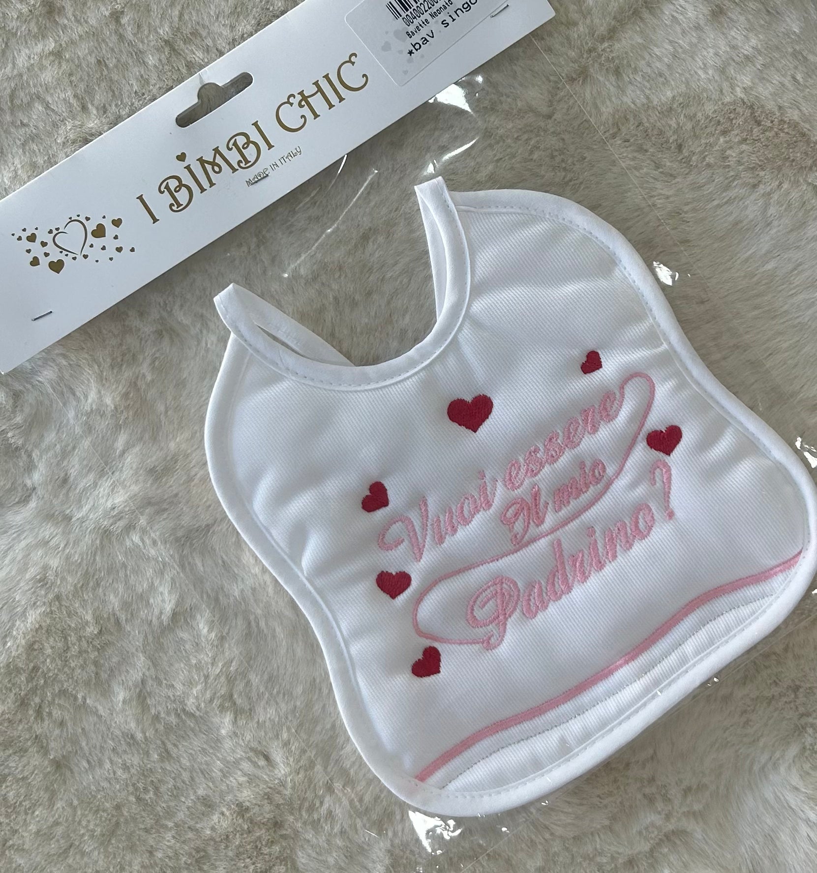 BAVETTA NEONATA ARTIGIANALE MADE IN ITALY