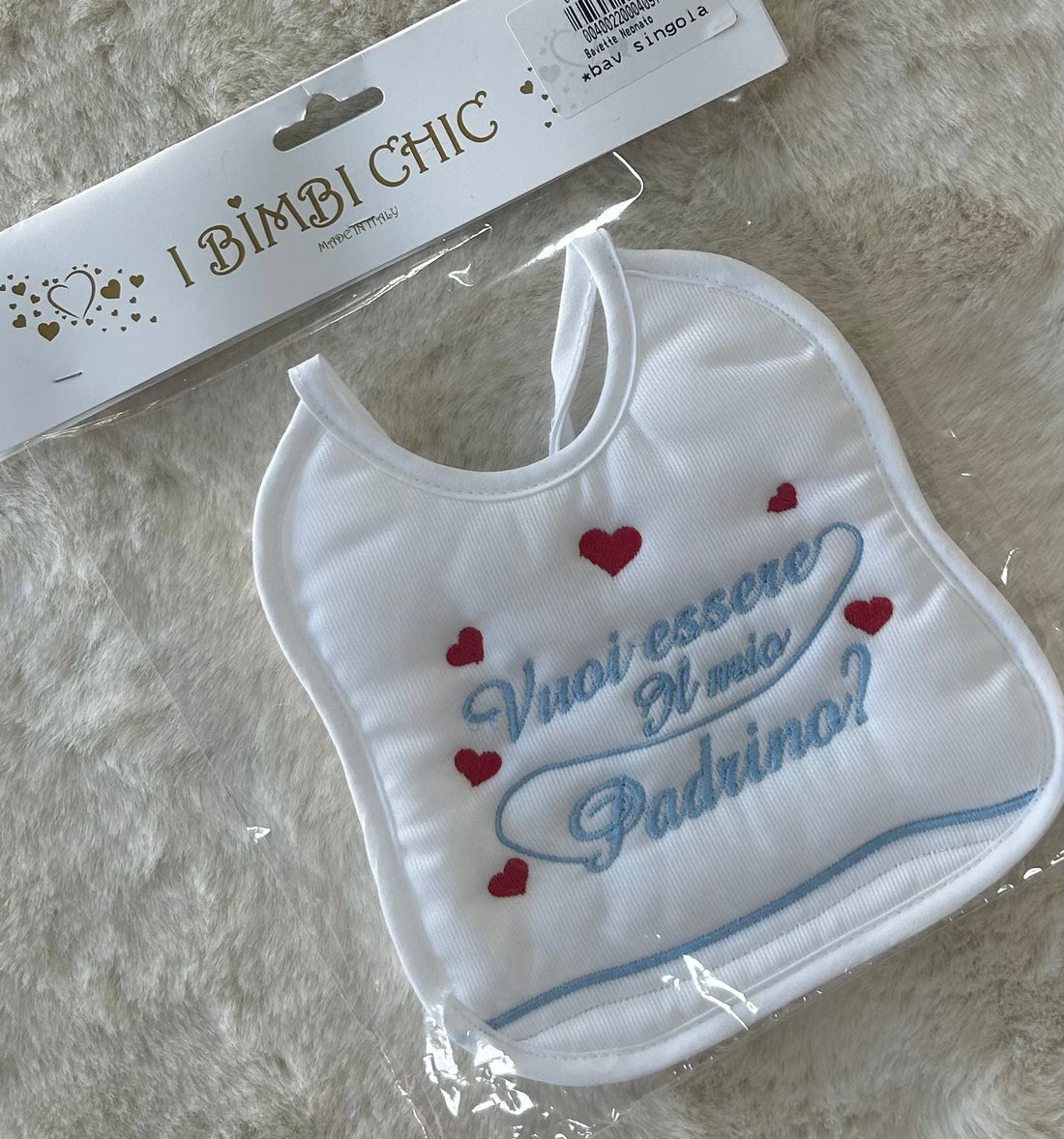 BAVETTA NEONATA ARTIGIANALE MADE IN ITALY