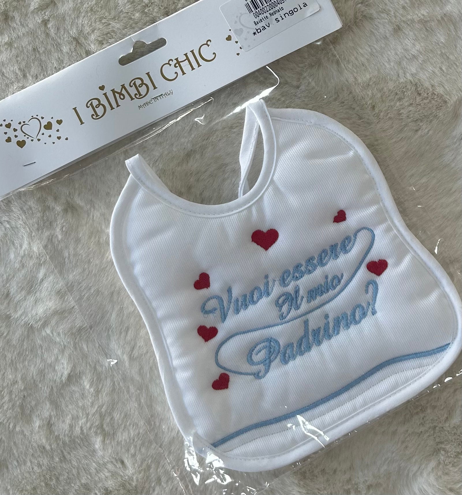 BAVETTA NEONATA ARTIGIANALE MADE IN ITALY
