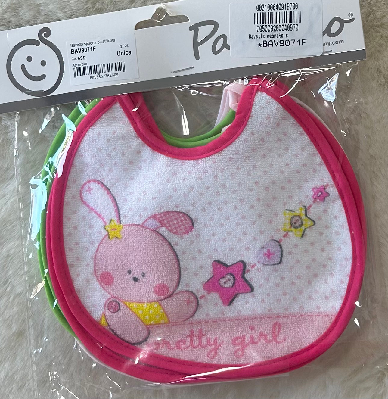 PACCO BAVETTA NEONATA CON LACCIO