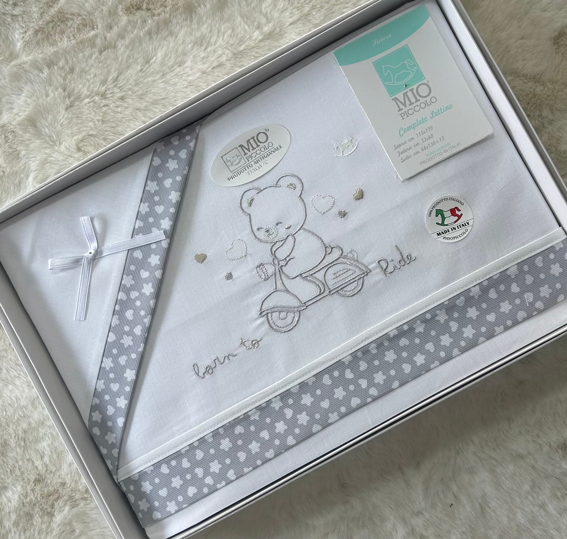 SET LENZUOLO NEONATA LETTINO PURO COTONE MIO PICCOLO